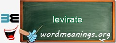 WordMeaning blackboard for levirate
